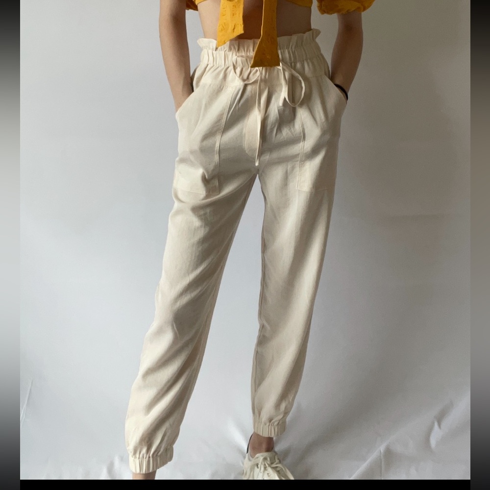 Lightweight faux linen pants